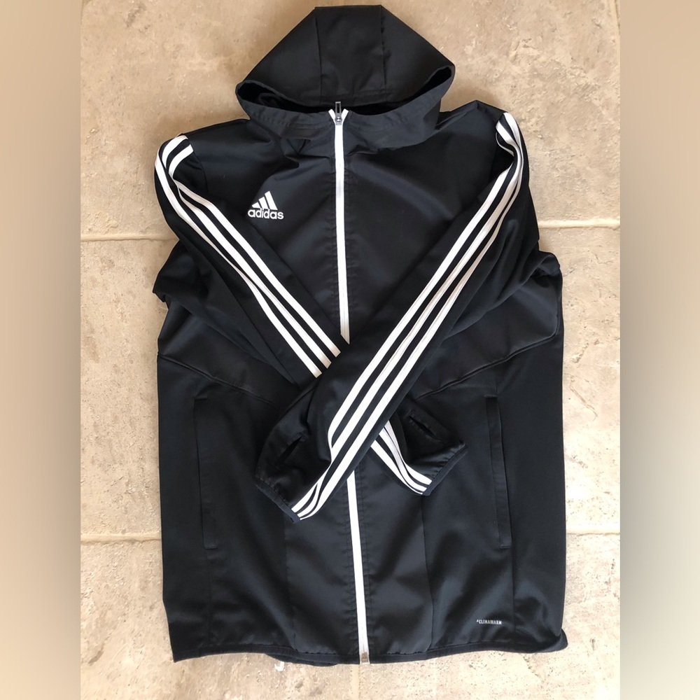 💥NEW💥Adidas black windbreaker with hood